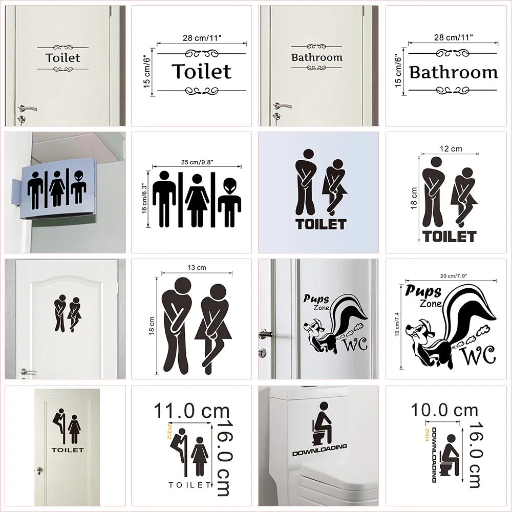 Sign for the entrance to the bathroom/toilet